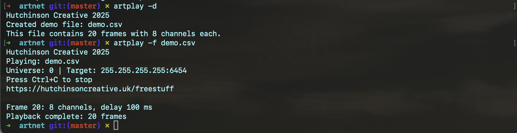 artplay running a sequence